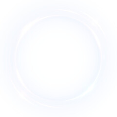 Abstract blue circle with light trails and glow effect PNG transparent background for digital overlays