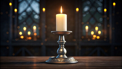 Warm candlelight illuminates a room, perfect for creating a cozy, inviting atmosphere for any project.