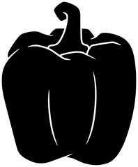 vegetable illustration fresh silhouette food logo organic icon capsicum outline red healthy ingredient raw nutrition vegetarian pepper paprika natural shape with vector graphic background