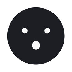 気づき・ひらめき・呆れの表情のシンプルなアイコン（顔部分黒塗り・白線版）