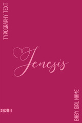 Jenesis   -Women Name Elegant Feminine Handwritten Cursive Typography Vector Design