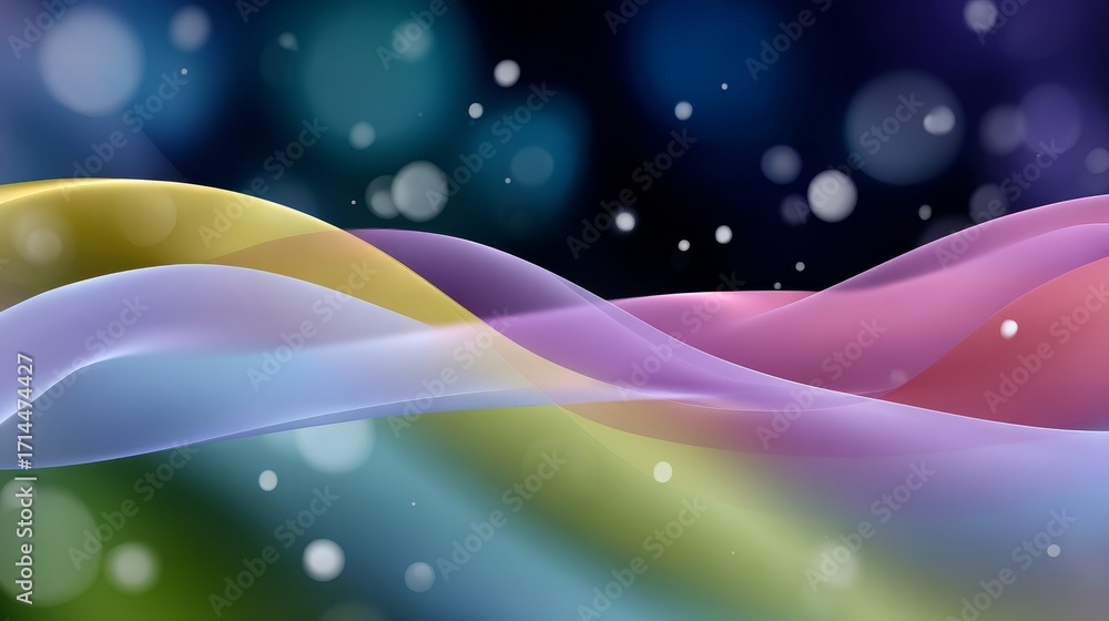 Poster abstract digital network connect background with glowing waves immersive ai environment holographic 