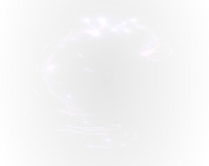 Colorful Light Swirls with Bright Starry Background Light Effects in PNG Overlay for Creative Design Use