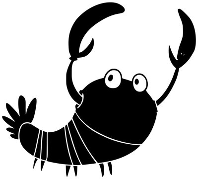 black crab raising claws clip art preview