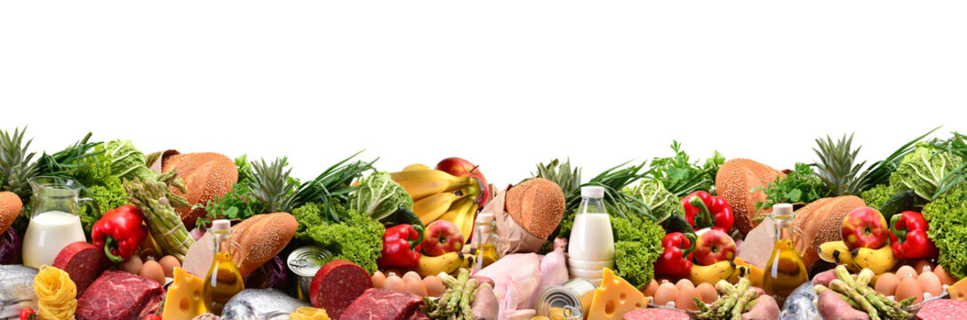 Food on a white background isolated
