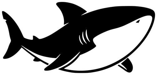 animal illustration fish silhouette shark logo ocean icon cute outline sea nature marine cartoon wildlife underwater set character water shape for vector graphic background