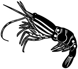 seafood illustration food silhouette shrimp logo fresh icon gourmet outline meal fish restaurant cuisine prawn dinner delicious cooking healthy shape for vector graphic background