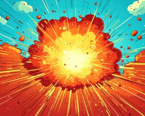 Exploding comic book effect.  Bright colors, radial lines