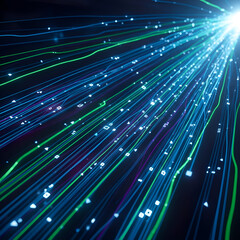 Data Stream Visualization - Abstract Technology Concept with Light Rays.