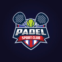 Padel tennis vector logo template