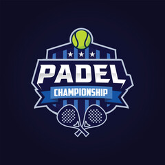 Padel tennis vector logo template