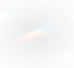 Colorful Light Flare Overlay with a Rainbow Effect on a Dark Background PNG for digital design projects