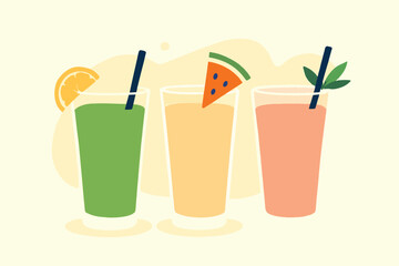 glass of juice and fruits