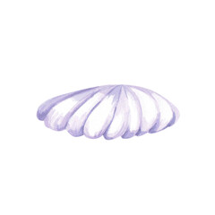 A fabulous purple shell. Isolated watercolor illustration of underwater creatures for children's prints, clothing, and interior design for themed parties and children's rooms.