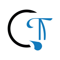 Abstract letter qt logo design.