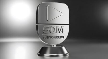 silver youtube 50 million subscriber play button award