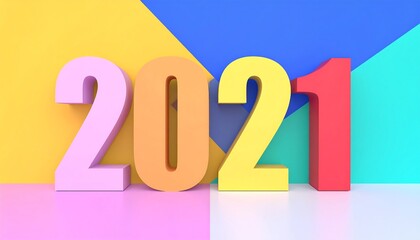 Colorful 2021 numerals