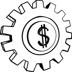Dollar symbol icon vector illustration of money and currency sign