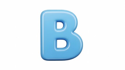 Letter b light blue alphabet learning resource for kids education and design element clip art vector image on transparent background