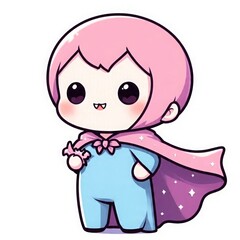 Obraz premium Cartoon Vampire Boy. Halloween Character. White Background.