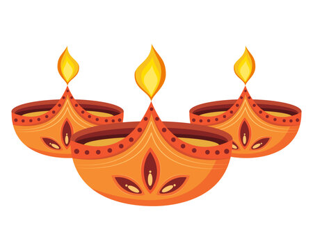 vector illustration of diwali oil diya for happy diwali festival of lights