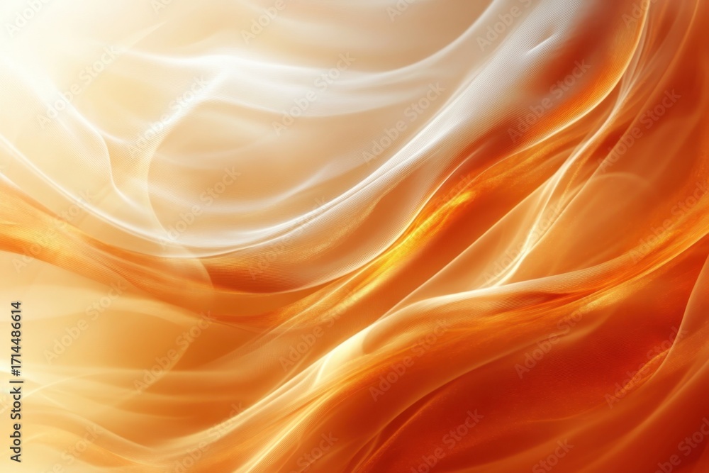 Aufkleber flowing waves of amber and cream colors create a serene abstract background design in daylight