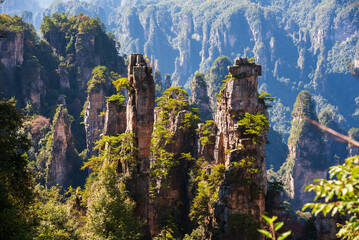 Avatar mountains in Zhangjiajie, China. Natural landmark and popular travel destination