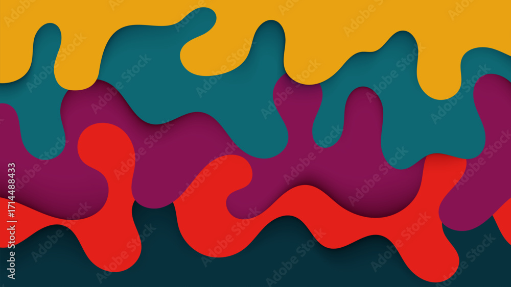 Poster abstract colorful background with seamless paint splashes pattern design