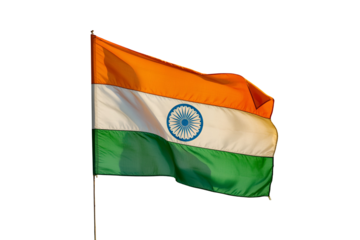 india flag isolated on white