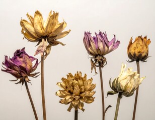 Dried flowers on a light background
