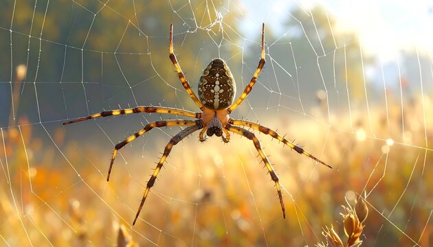 A Golden Orb Weaver Spider in Its Delicate Web