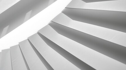 Obraz premium Abstract close-up of white geometric shapes creating a sense of depth and light.