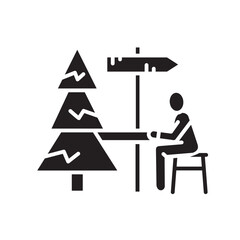 rest area black flat icon for digital and print projects.