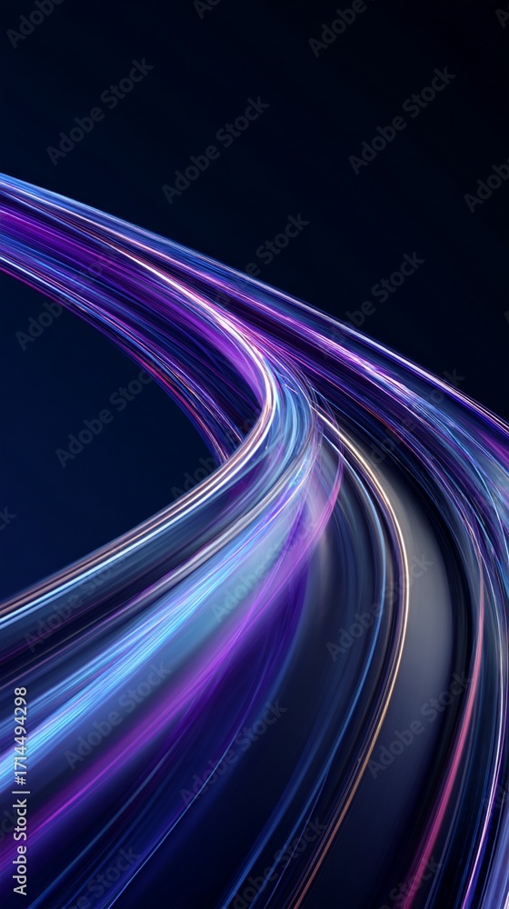 Poster dynamic light trails intertwine against a dark backdrop, creating a sense of motion and energy. this