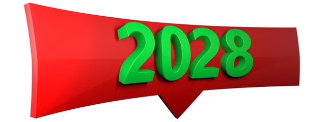 2028 arrow sign isolated on white background