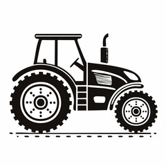 Tractor vectors icons set in filled and strokes on white background
