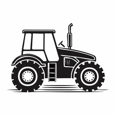 Tractor vectors icons set in filled and strokes on white background