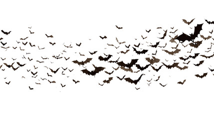 Swarm of Bats in Flight isolated on transparent background