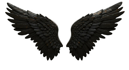 Obraz premium Dark Angelic Wings png clear alpha channel cutout isolated on transparent background