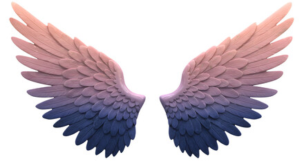 Dreamy Angel Wings with Soft Gradient Lighting png clear alpha channel cutout isolated on transparent background
