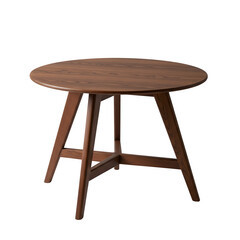 Wooden, three-leg table, isolated on white or transparent background, PNG format.