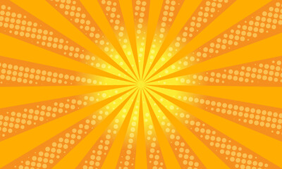 orange sunburst background. summer radial rays background pattern
