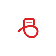 Creative logo design with initial letter B and chat column