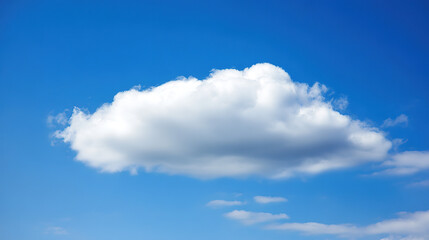 daylight. Fluffy white cloud against blue sky, minimalist nature composition with ample negative space and soft daylight. travel magazines.