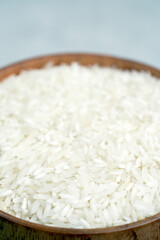 Rice is high in carbohydrates, providing energy to the body.