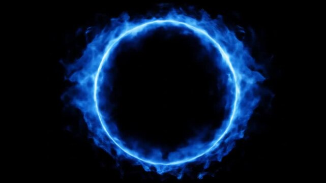 Abstract blue circle flame