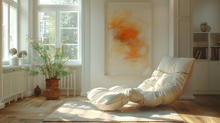 Stylish interior with sunlight design high resolution picture