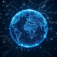 "Earth globe on blue background"Global Connections: A Digital Globe"