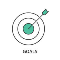 Goals Target Vector Icon Dartboard with Arrow