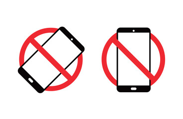 No Mobile Phones Vector Icon Smartphone Ban Sign